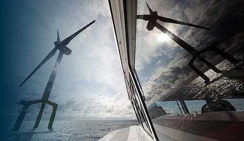 Vessel at an offshore wind farm